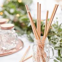 Rose Gold Foil Straws