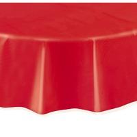 Round Plastic Party Table Cover Red