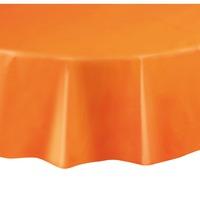 Round Plastic Party Table Cover Orange