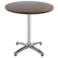 Roma aluminum round walnut table D80