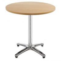 Roma aluminum round beech table D80