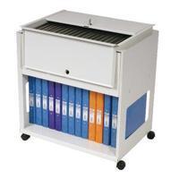 rotadex standard universal filing trolley with locking lid grey rt501s