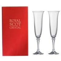 Royal Scot Crystal Set Of 2 Classic Crystal Flute Champagne Glasses