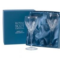Royal Scot Crystal Sapphire 2 Large Wine Glasses