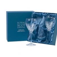 Royal Scot Crystal Sapphire 2 Small Wine Glasses