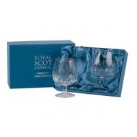 Royal Scot Crystal Sapphire 2 Brandy Glasses