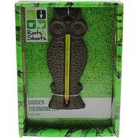 Roots & Shoots Owl Cast Iron Hanging Garden Outdoor Wall Mountable Thermometer