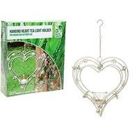 Roots & Shoots Branded Hanging Cream Coloured Heart Shaped Tea Light Holder, 