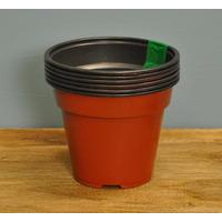 Round Plastic 12.7cm Plant Pots (Pack of 6) by Kingfisher