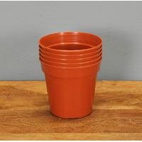 Round Plastic 10cm Plant Pots (Pack of 5) by Gardman