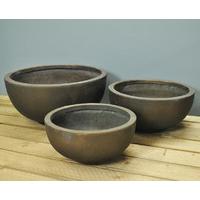 Round Copper Planters (Set of Three) by Rustic Garden