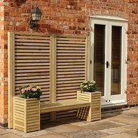 rowlinson wooden garden bench planter set