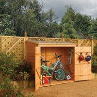 ROWLINSON WOODEN 6ft x 3ft BIKE SHED in Honey Brown