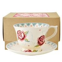 Rose & Bee Large Teacup & Saucer Boxed