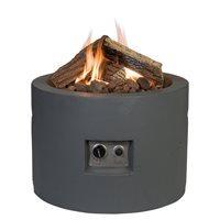 round cocoon gas fire pit in grey