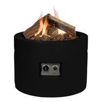 round cocoon gas fire pit in black