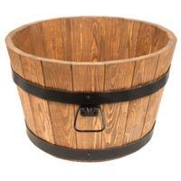 Round Wooden Barrel Planter (H)31cm (Dia)50cm