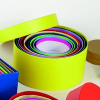 Round Coloured Boxes. Pack of 12