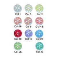 Round Plastic Baby Star Buttons 11.5mm Light Blue