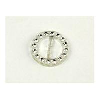 Round Diamante Buckle Fastener Clear/Silver