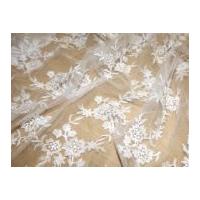 Roxanne Beaded & Sequinned Tulle Couture Bridal Lace Fabric White