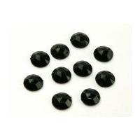 round sew stick on acrylic jewels black