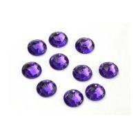 round sew stick on acrylic jewels purple