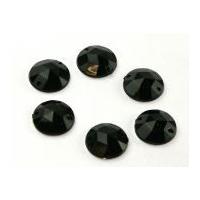 Round Sew & Stick On Acrylic Jewels Black