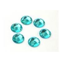 Round Sew & Stick On Acrylic Jewels Turquoise Blue