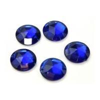 Round Sew & Stick On Acrylic Jewels Royal Blue