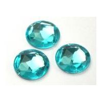 round sew stick on acrylic jewels turquoise blue