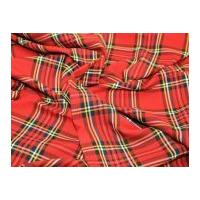 royal stewart poly viscose tartan dress fabric red