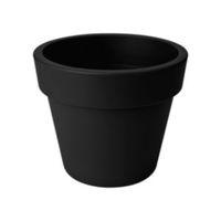 Round Plastic Living Black Plant Pot (H)32.8cm (Dia)39.1cm