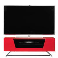 Romi LCD TV Stand In Red With Chrome Base