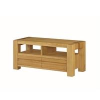 Rossdale Wooden TV Stand In Solid Oak With 2 Drawers