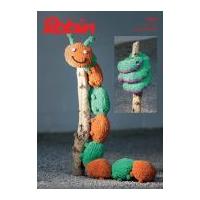 Robin Caterpillar & Snake Cuddly Toys Firecracker Knitting Pattern 3001 Super Chunky