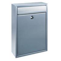 Rottner Tarvis T02943 Classic Steel Mailbox (Silver) Suitable for wall mounting (fixing screws included)