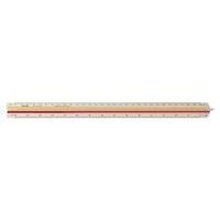 Rotring Tri Ruler 4 Architect Triangular Reduction Scale 1-10 to 1-500 with 2 Coloured Flutings