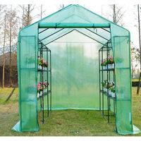 royal 24m walk in garden greenhouse with shelves