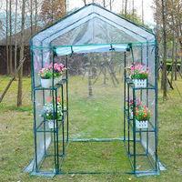 Royal 1.4m Clear PVC Walk In Greenhouse Garden with Shelving