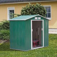 Royal 4ft x 6ft Lockable Roofed Metal Storage Shed in Green