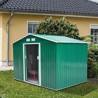 Royal 9ft x 6ft Lockable Roofed Metal Storage Shed in Green