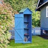 royal vertical utility storage shed in blue