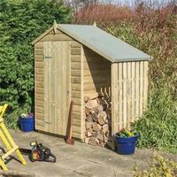 Rowlinson 4ft x 3ft Oxford Shed With Log Store