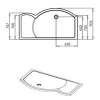 Roman Orbital Colossus Shower Tray Right Handed