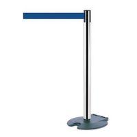 ROLLABARRIER POST IN STAINLESS STEEL WITH 2.3M BLUE WEBBING