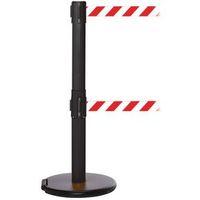 ROLLERSAFETY 250 TWIN BLACK POST, 3.4M RED/WHITE DIAGONAL BELT