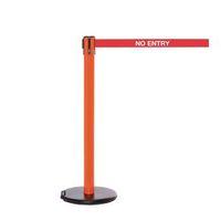 rollersafety 250 orange post no entry 34m red webbing with white print