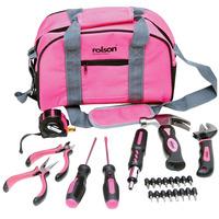 Rolson 36802 25pc Pink Tool Bag Kit