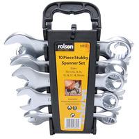 rolson 46853 10pc stubby spanner set crv